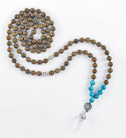 mala beads, mala necklace, blue apatite, green sandalwood